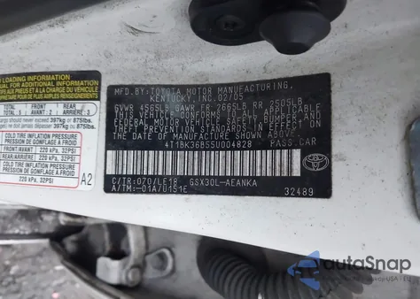 2005 Toyota Avalon Touring из США, поврежденный, VIN 4T1BK36B55U004828